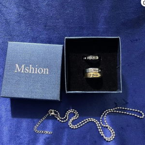 Mshion Rings for Womens Mens, Sports Fan Rings with Stainless Steel Chain for Necklace(Pack of 3)